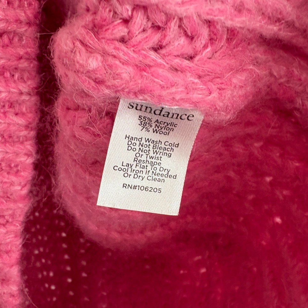Sundance Knit Cardigan Women Size Small Pink Chunky Long Sleeve - Picture 7 of 11